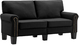 Elior Luksusowa dwuosobowa sofa czarna - Alaia 2X