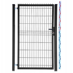 Furtka 170cm czarna Panelowa dwa Słupki RAL9005 ogrodzeniowa