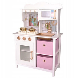 Kuchnia Drewniana Dla Dzieci Lampka Led 60x30x88,5CM Biało