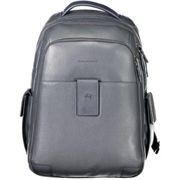 PIQUADRO Ili Skórzany plecak z kieszeniami zewnętrznymi, niebieski,