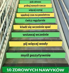 Naklejki na schody: 10 zdrowych nawyków