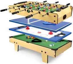 Stół do gier 4w1 mini: PIŁKARZYKI BILARD TENIS