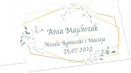 Winietki personalizowane składane z zielonymi listkami - 15