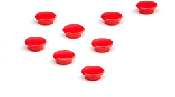 Magnesy, 8 szt., Ø 20 mm, czerwony