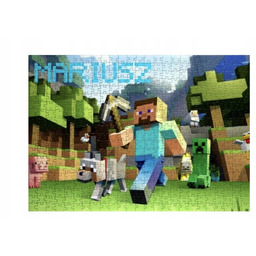 Puzzle MINECRAFT PREZENT A3 252 el z Nadrukiem