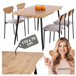 Zestaw Stół z 4 Krzesłami do Jadalni Salonu