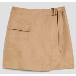 spódnica in twill di len damskie beżowy
