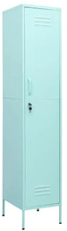 Edinos Wąska stalowa szafa zamykana na klucz miętowy