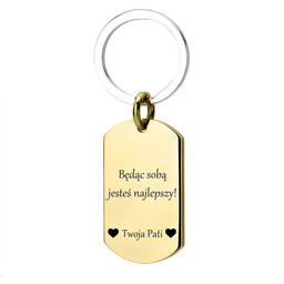 Personalizowany brelok z grawerem dla chłopaka elegancki złoty