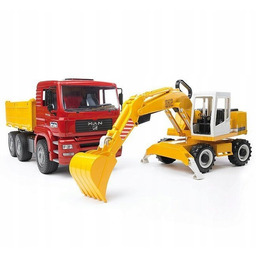 Bruder 02751 ciężarówka koparka Liebherr Zestaw zabawka budowlana