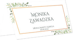 Winietki personalizowane składane z listkami i ramką -