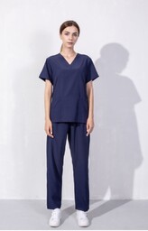 Nianqing Komplet Medyczny Damski Scrubs - Granatowy -
