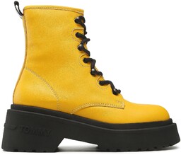 Botki Tommy Jeans Lace Up Chunky EN0EN02057 Żółty