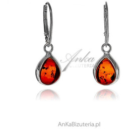 ankabizuteria.pl Kolczyki srebrne z bursztynem