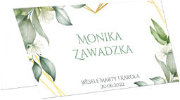 Winietki personalizowane składane z listkami i ramką -
