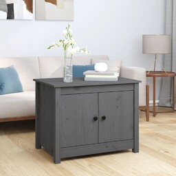 vidaXL Stolik kawowy, szary, 71x49x55 cm, lite drewno
