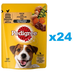 PEDIGREE Kurczak, Warzywa w Sosie 24x100 g -
