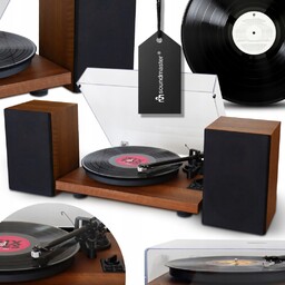 Gramofon Soundmaster 2 Głośniki Stereo Brązowy 33/45 Obr./min