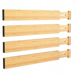 Bambusowe przegrody do szuflad Organizery L 4 szt