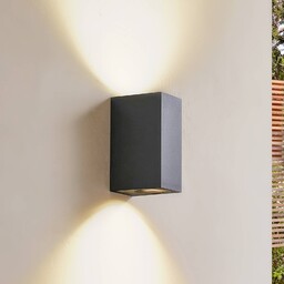 Lindby kinkiet zewnętrzny Fijona, ciemnozielony, aluminium, wysokość 15