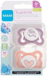 MAM Supreme Silicone Pacifier 0m+ Violet & Orange