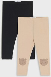 Sinsay - Legginsy 2 pack - Beżowy