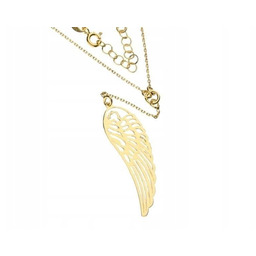 Srebrny naszyjnik 925 krawatka pozłacane skrzydło z zawieszką