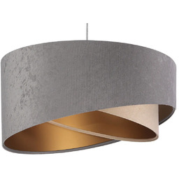 Lumes Szaro-złota welurowa lampa wisząca - EX987 W8-W14