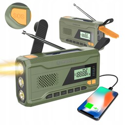 Przenośne Radio Solarne Korbka Alarm Manta Dynamo Awaryjne