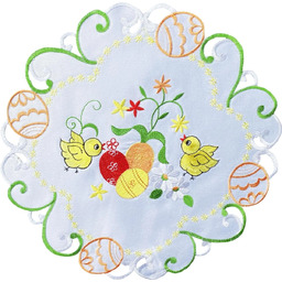 Serwetka wielkanocna okrągła z haftem OSW118-01