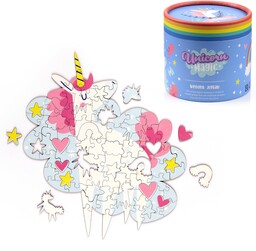 Puckator - Drewniane puzzle jednorożca, wielokolorowe, JIG06