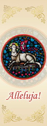 Baner religijny - baranek Boży Alleluja! 75x200cm