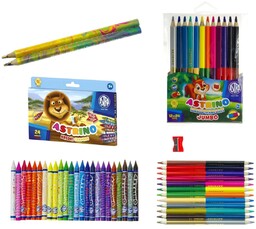 Zestaw z kredkami Astrino Jumbo i Świecowe +