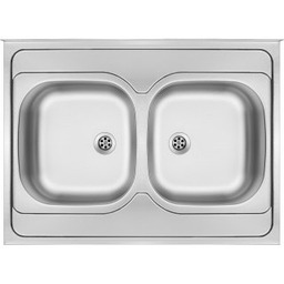DEANTE Zlewozmywak stalowy TANGO satyna 2-komorowy - nakładany