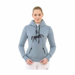 Spooks Bluza LOGO SEQUIN HOODY - dusty blue