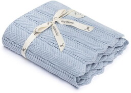 Kocyk bambusowy 80x100 feather baby blue my memi
