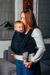Chusta tkana LennyLamb - Mała Jodełka Czarny Heban