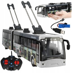 Autobus Miejski Duży Przegubowy Trolejbus Zdalnie Sterowany RC