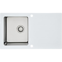 Respekta New York zlewozmywak szklany w kolorze białym/jednokomorowy