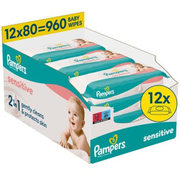 PAMPERS Chusteczki nawilżane Sensitive XXL 12x80 (960 szt.)