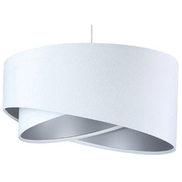 Lumes Biało-srebrna welurowa lampa wisząca - EX988 H9-Z36