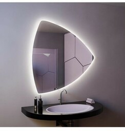 Lustro łazienkowe trójkątne z podświetleniem - KARO LED,