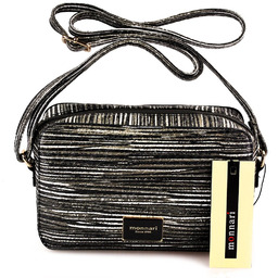 Torebka MONNARI Czarno-Szara Listonoszka z Logo