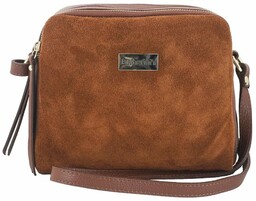 Damska skórzana listonoszka włoska - Brązowa