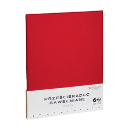 Spod Igły I Nitki Prześcieradło bawełniane 140x200 czerwone