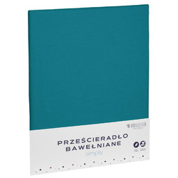 Spod Igły I Nitki Prześcieradło bawełniane 220x200 turkusowe