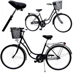 Rower Miejski Męski Lekki Aluminiowy Bagażnik + Kosz
