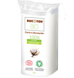 Bocoton, płatki higieniczne, kwadratowe, BIO, 40 sztuk