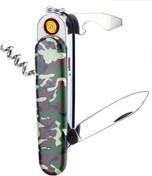 ZAPALNICZKA TAKTYCZNA SCYZORYK SURVIVAL KAMUFLAŻ USB 5w1 DK-F4