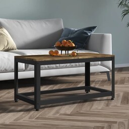 vidaXL Stolik kawowy, ciemnobrązowo-czarny, 90x45x45 cm MDF